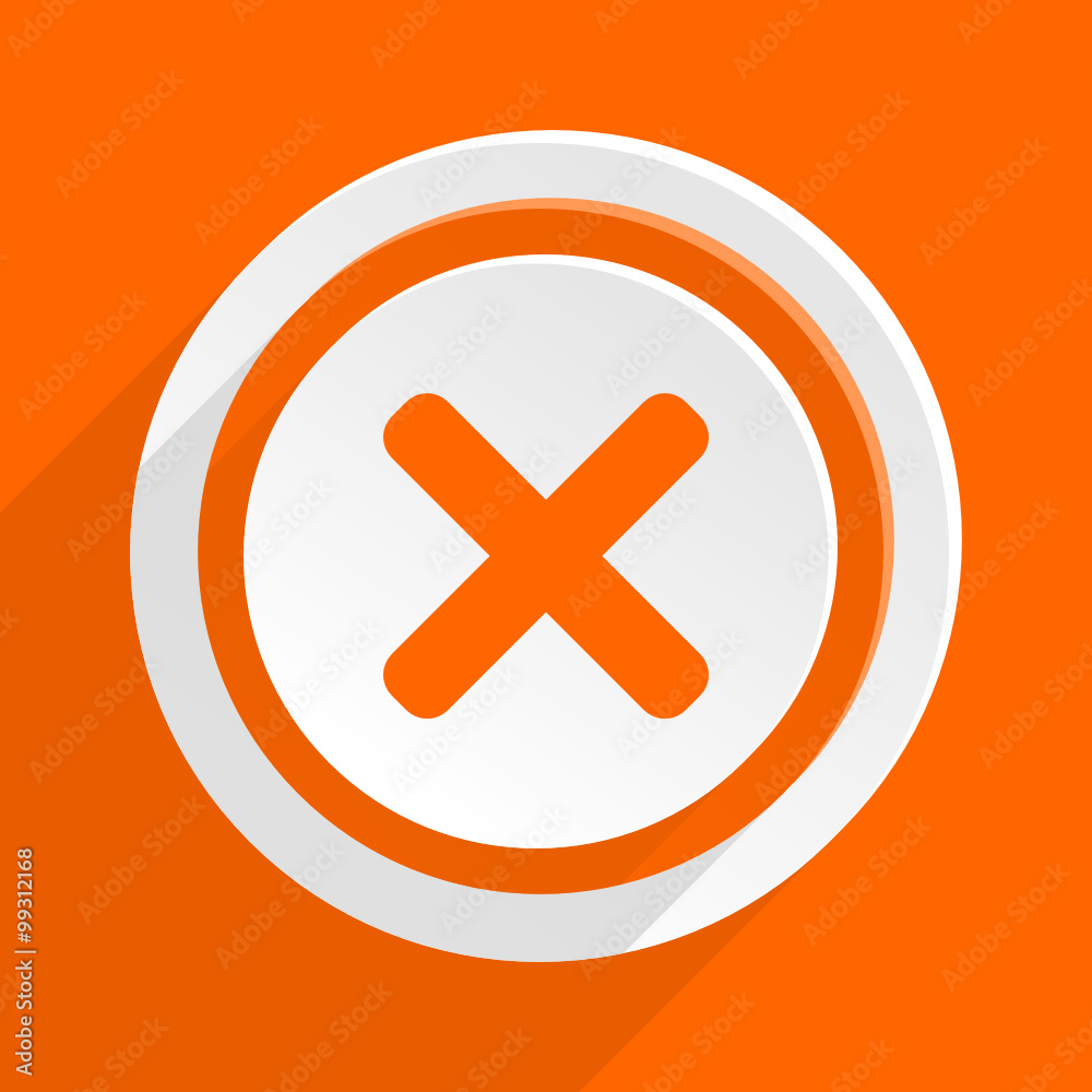 Obraz premium cancel flat design modern vector orange icon for web and mobile app 