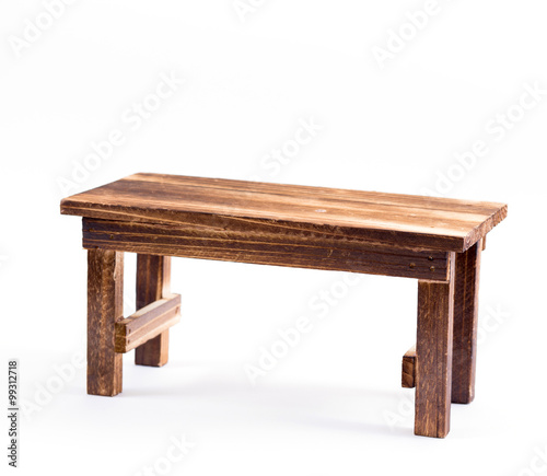 Wood table on white background