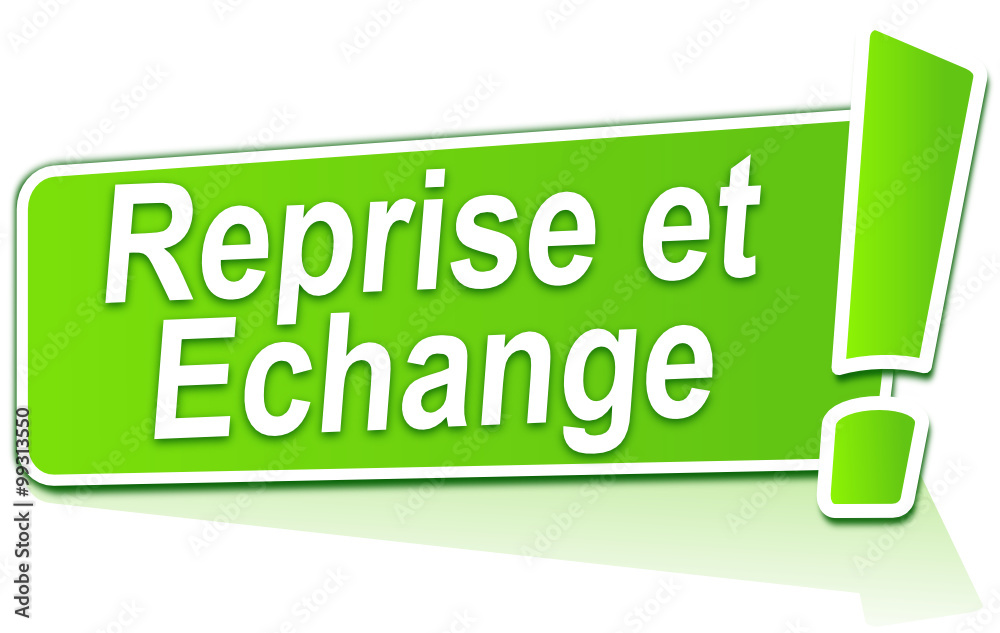 Fototapeta premium reprise et échange sur étiquette verte