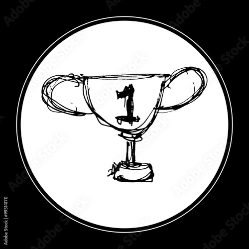 sketch drawing of a trophy