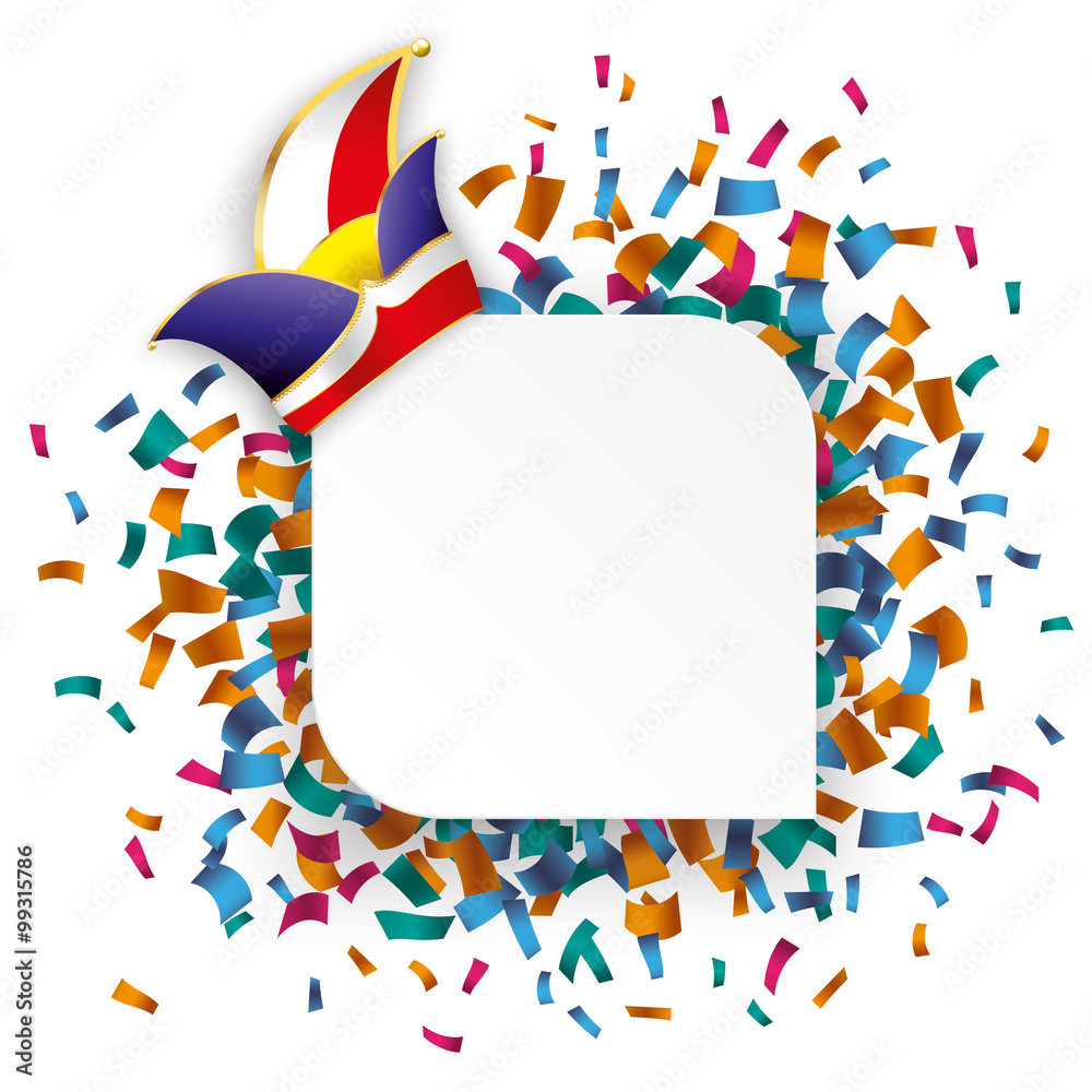 Obraz premium White Round Rectangle Confetti Carnival