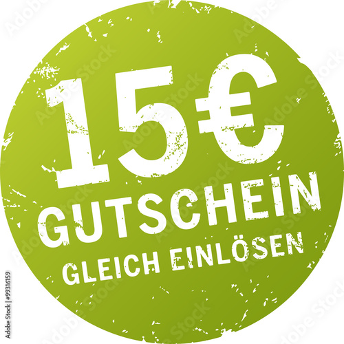 grüner Button 15 Euro Gutschein