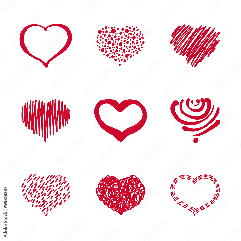 37_Set of Hand-drawn Heart 37_Set of Hand-drawn Heart