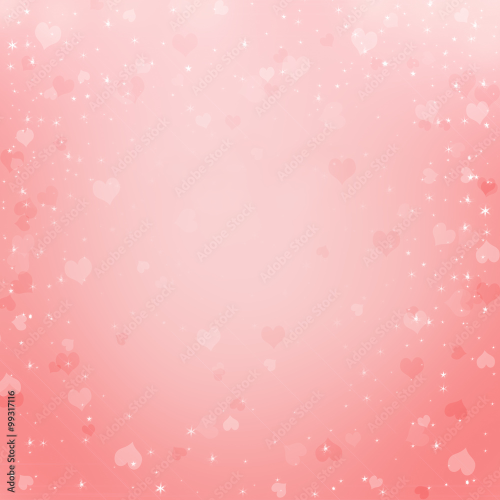 Valentine's day background with hearts and bokeh light