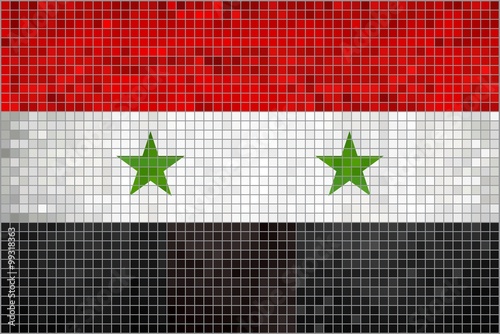 Flag of Syria - Illustration, 
Abstract Mosaic of Syrian Flag, 
Grunge Syria Flag, 
Abstract grunge mosaic vector