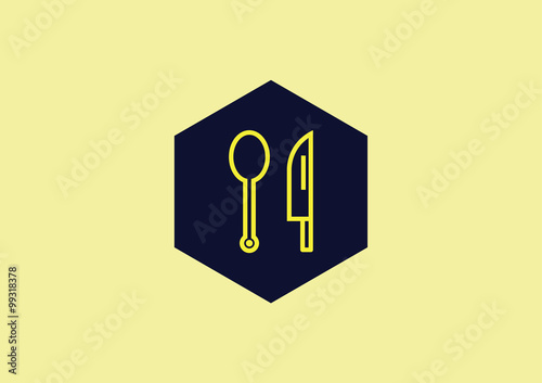 Spoon Knife - Restaurant Icon Logo