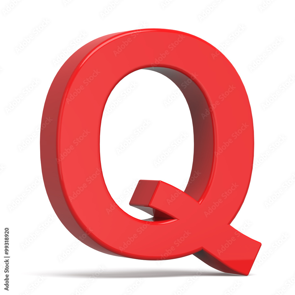 3d plastic red letter Q 3d plastic red letter Q