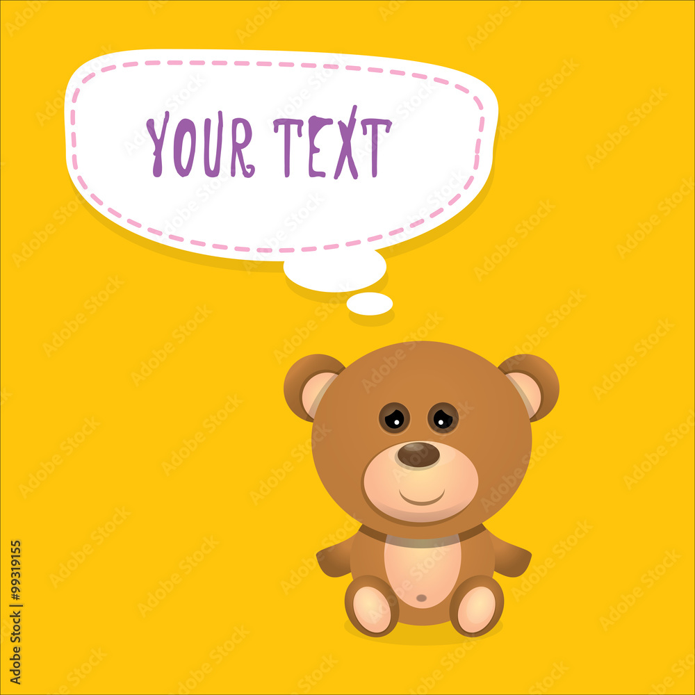 vector Teddy bear with speech bubble for text. vector Teddy bear with speech bubble for text.