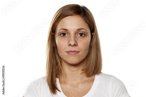 Canvas Print young beautiful woman without makeup