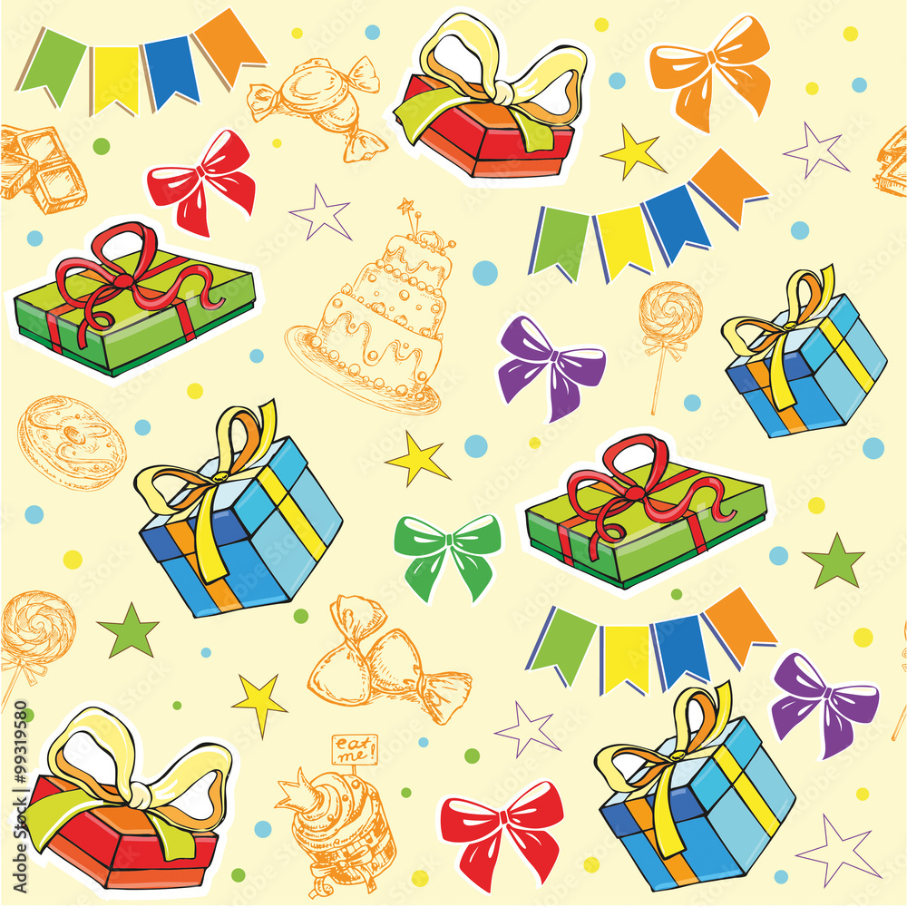 seamless pattern Happy Birthday seamless pattern Happy Birthday