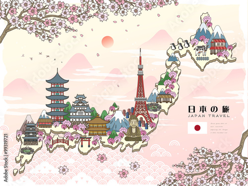 attractive Japan travel poster