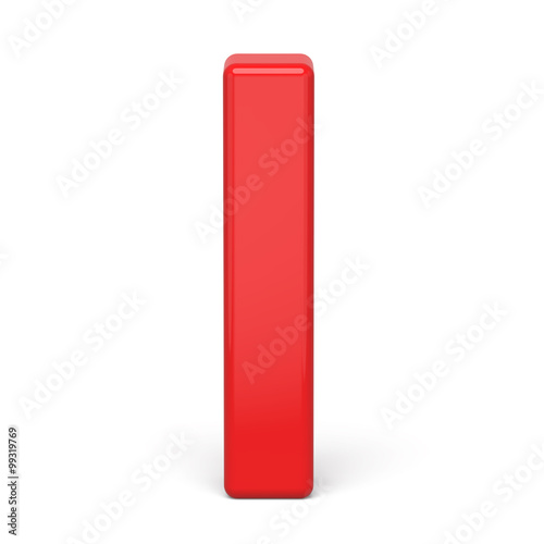 3d plastic red letter I