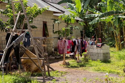 Фотография Washed clothes drying outside