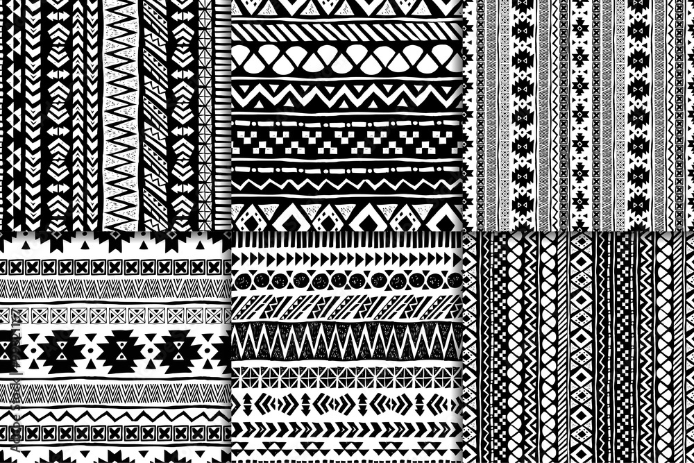 Seamless ethnic pattern set Seamless ethnic pattern set
