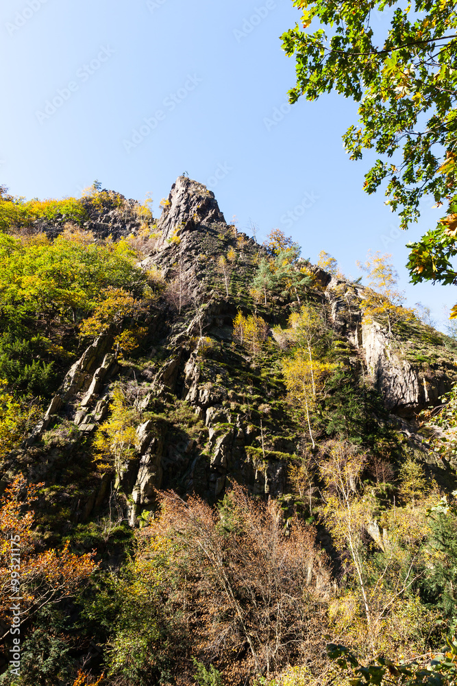 Bodetal Harz Harzer Hexen Stieg Blick auf die Felsen