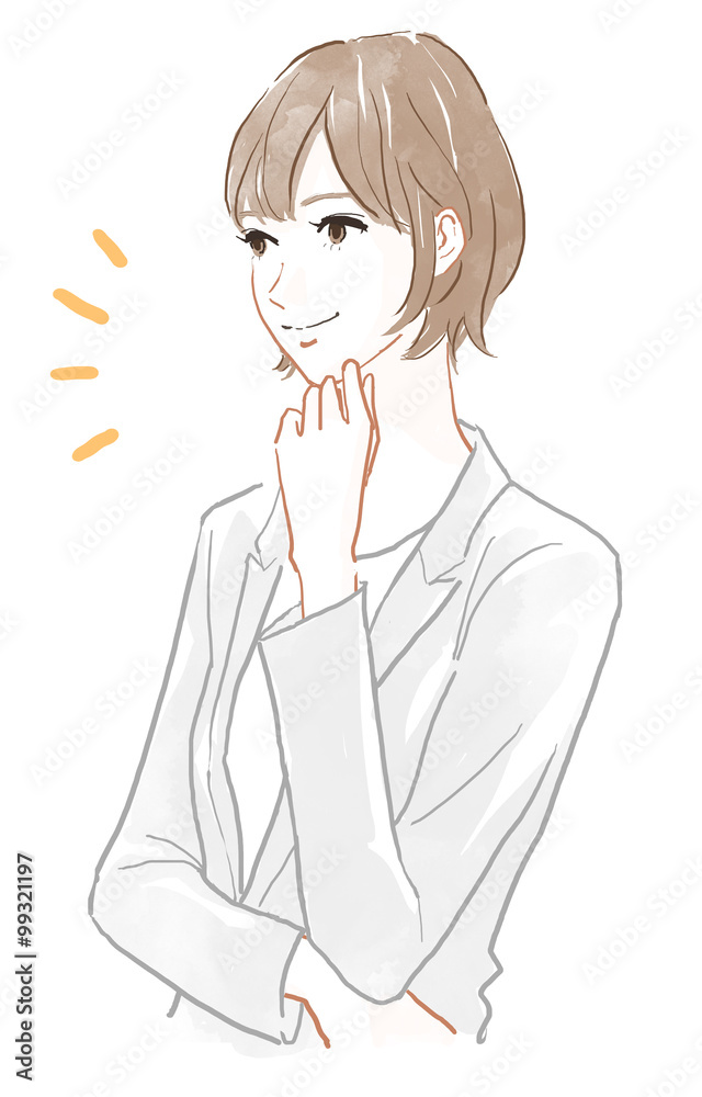 ひらめき 納得のポーズ Stock イラスト Adobe Stock