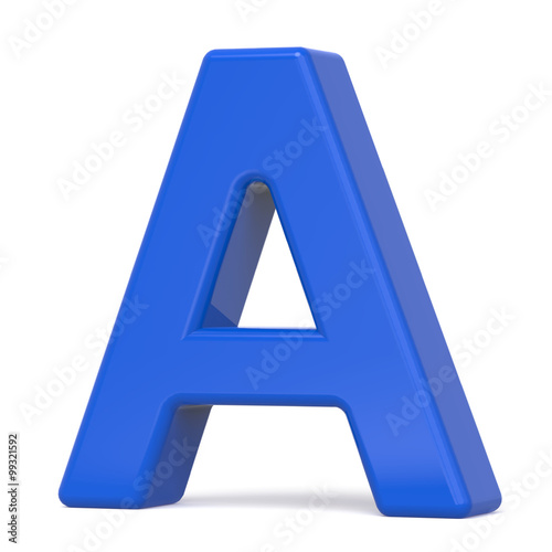 3d plastic blue letter A