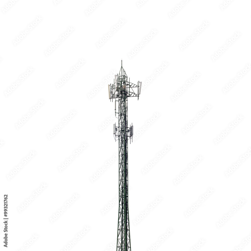 Cell phone tower on white background. Cell phone tower on white background.