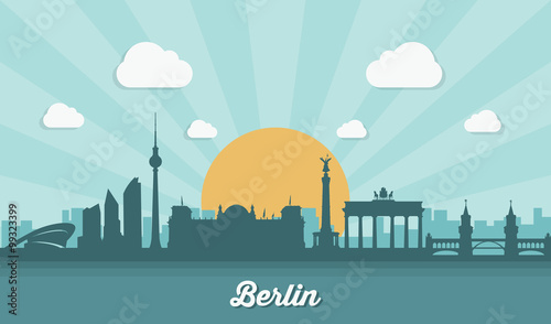 Berlin skyline - flat design