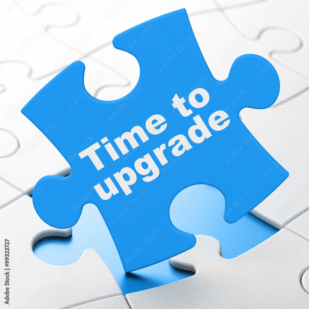 Timeline concept: Time To Upgrade on puzzle background Timeline concept: Time To Upgrade on puzzle background