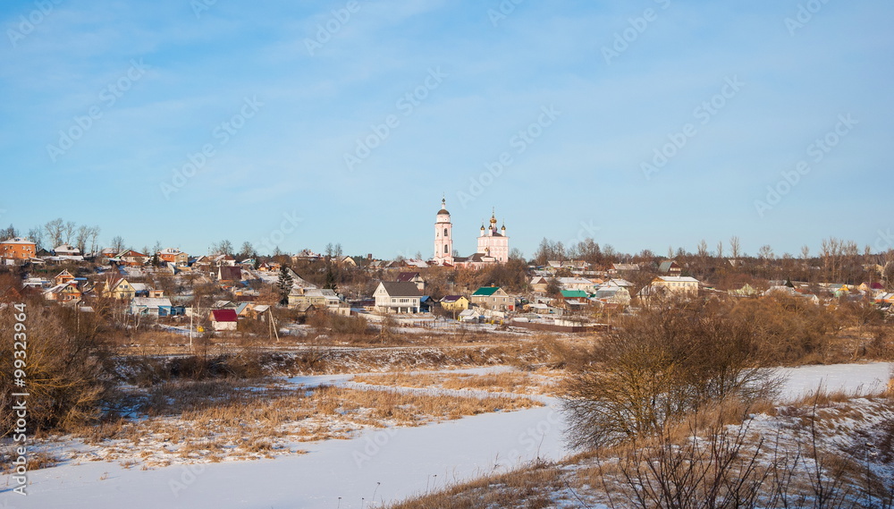  ancient Russian town Borovsk on the river Protva