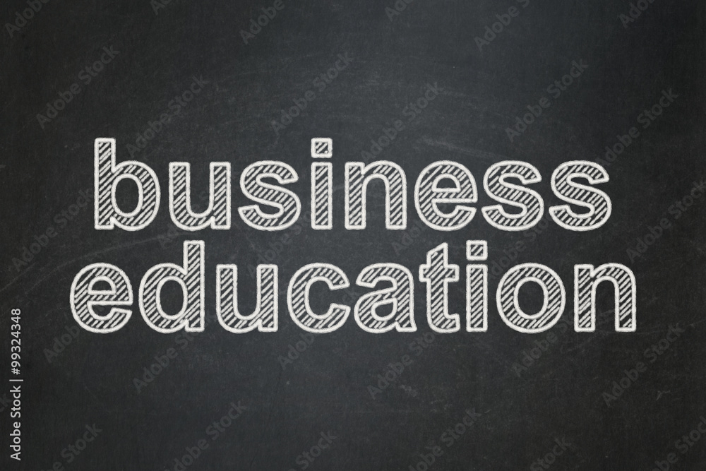 Fototapeta premium Studying concept: Business Education on chalkboard background