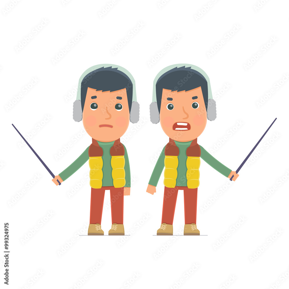 Angry and Sad Character Winter Citizen making presentation using Angry and Sad Character Winter Citizen making presentation using