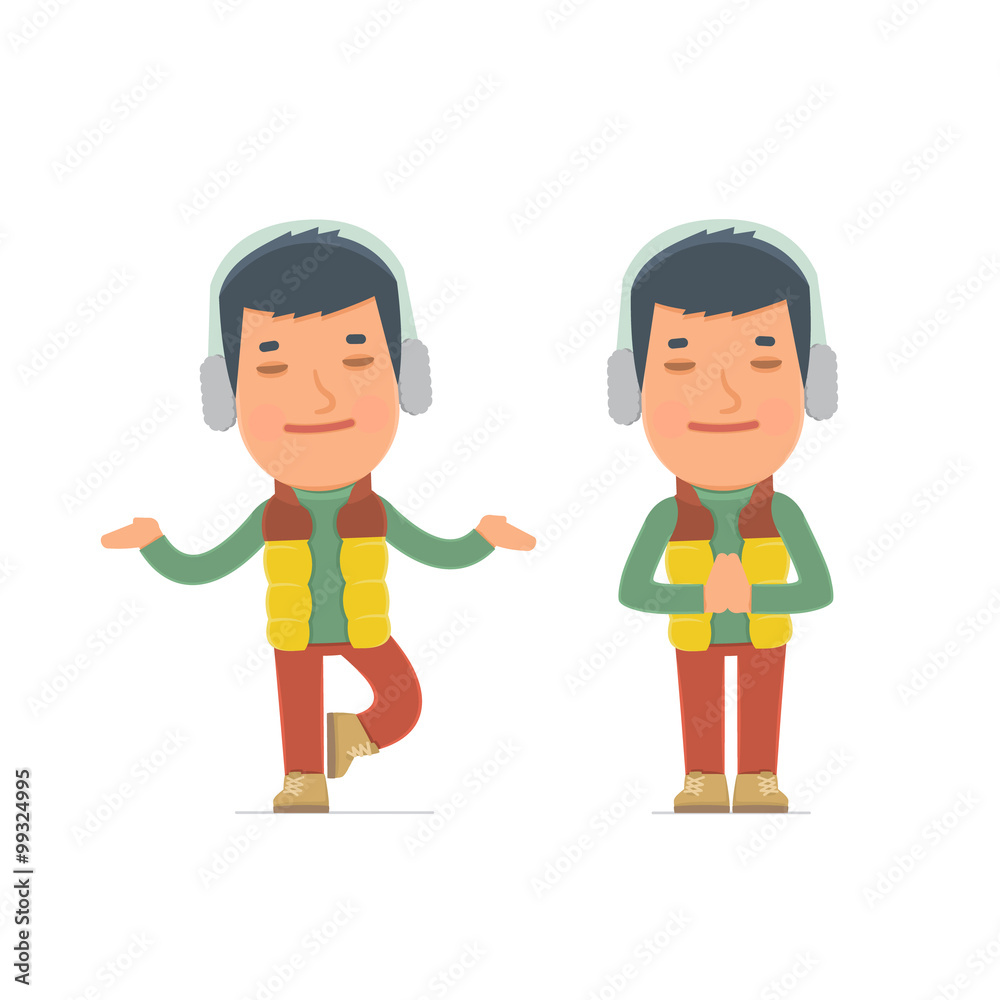 Calm and Blanced Character Winter Citizen does yoga and meditate Calm and Blanced Character Winter Citizen does yoga and meditate