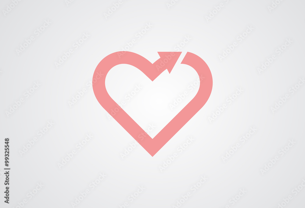 Love arrow logo vector