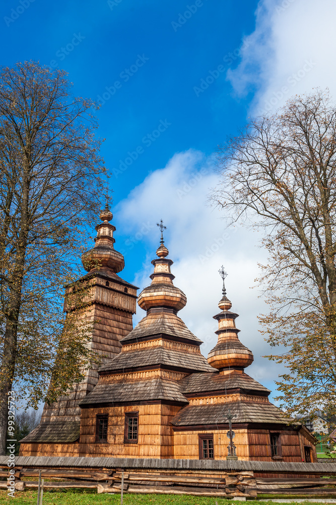 Wooden church in Kwiaton, Poland