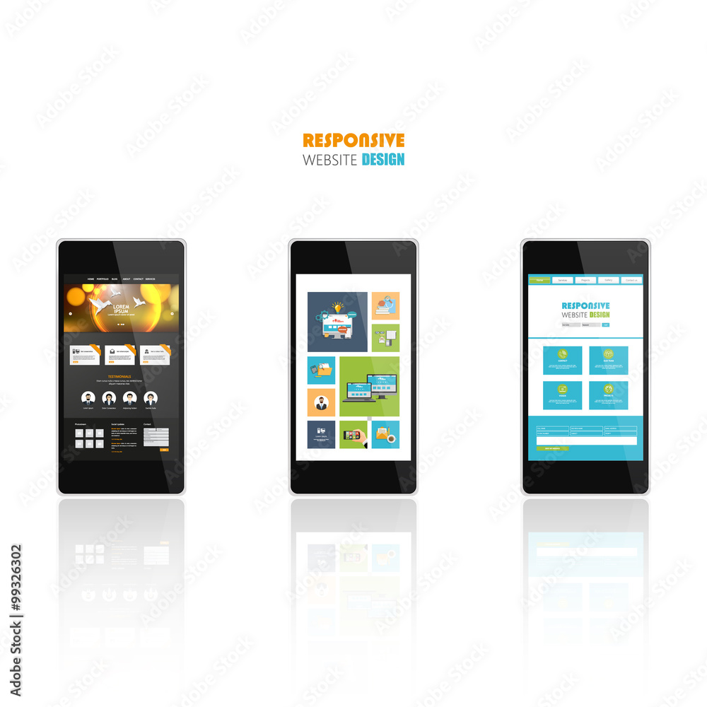 Flat responsive web design concept website development devices
Flat responsive web design concept website development devices