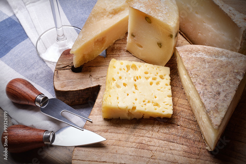 Mixed cheeses photo