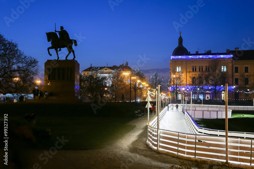 King Tomislav Park in Zagreb at Advent photo