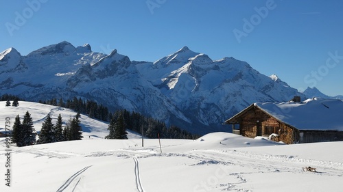 Idyllic winter landscape near Gstaad