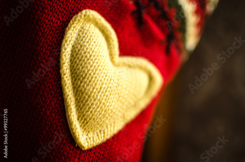Christmas stocking knitted heart sock (ID: 99327765)