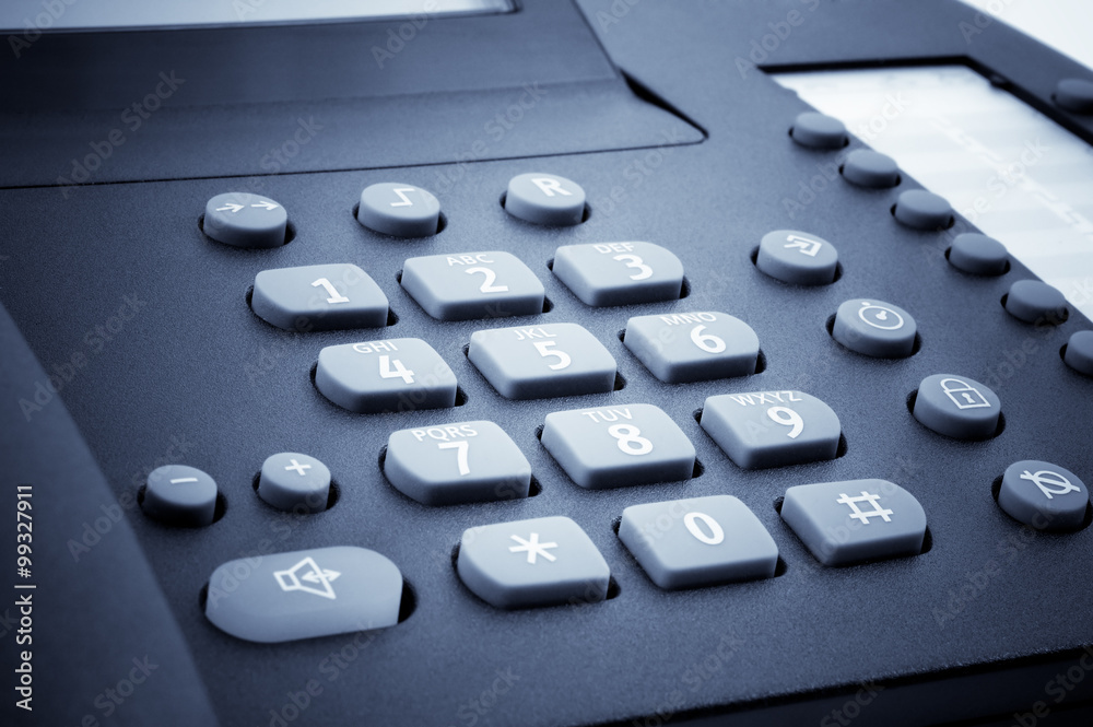 Close up of the digital block of office phone Close up of the digital block of office phone