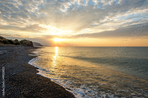 Colorful dawn over the sea. Nature composition.