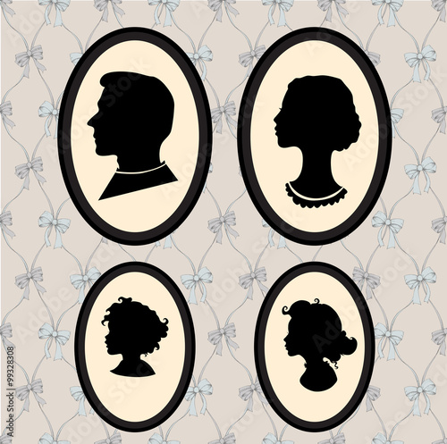 Family piortrait silhouettes