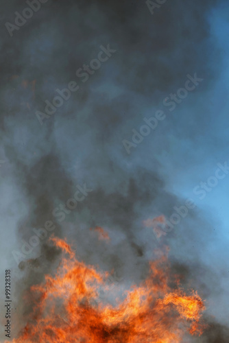 Huge flame against the blue...
