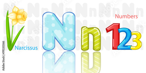 Illustration of N alphabet