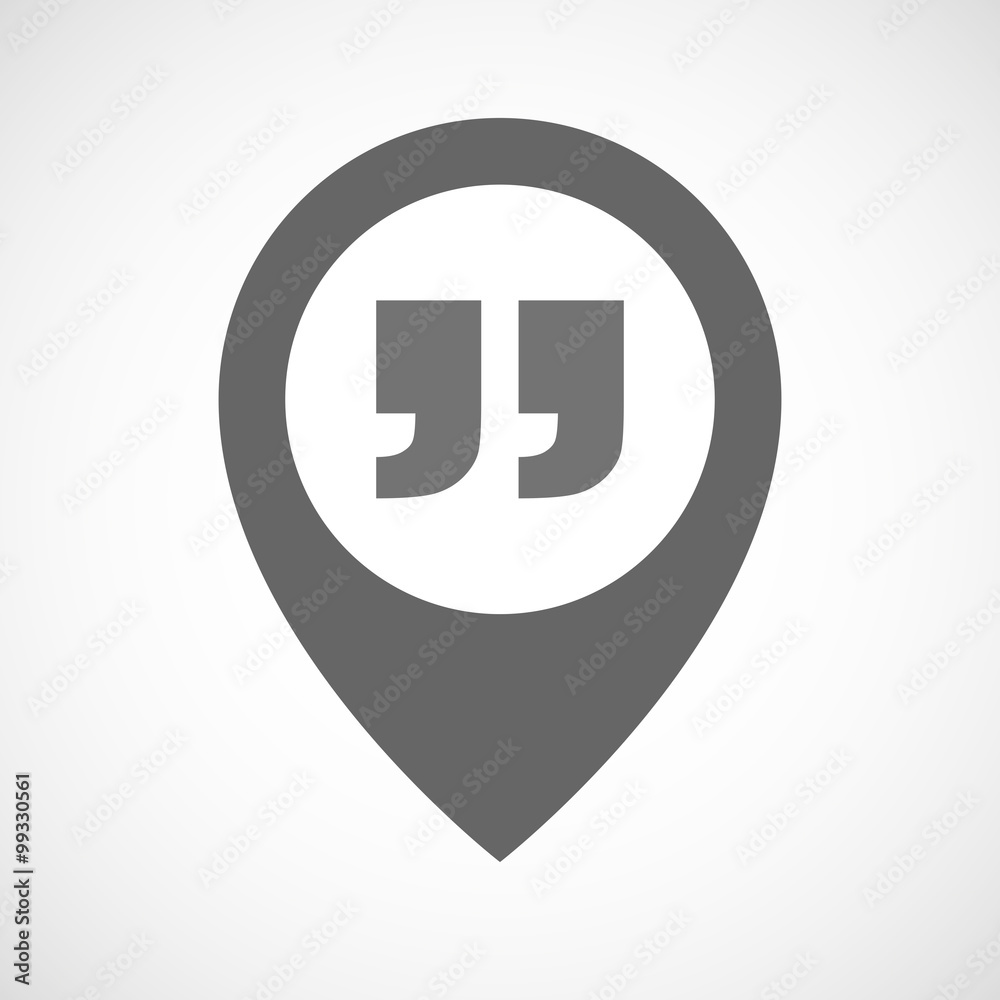 Isolated map marker with quotes Isolated map marker with quotes