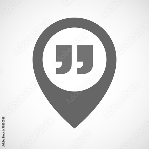 Isolated map marker with  quotes