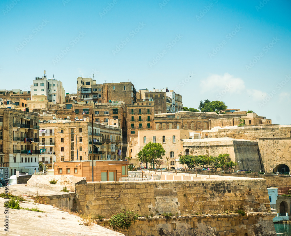 houses and roofs of Valletta in Malta from high houses and roofs of Valletta in Malta from high