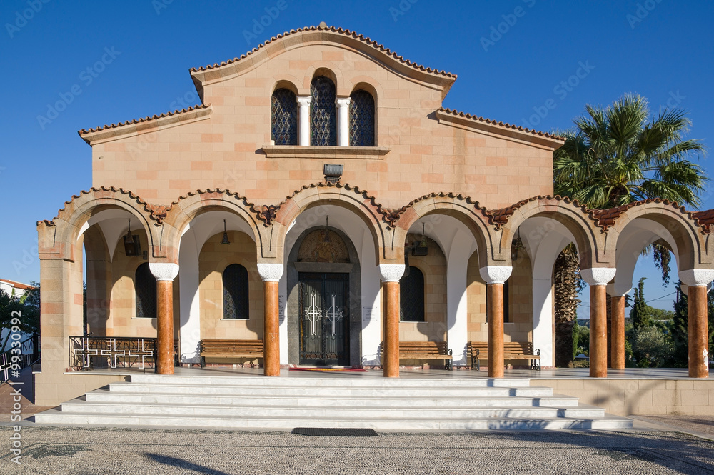 Church of St. Nektarios, Faliraki, Rhodes, Greece, Europe.