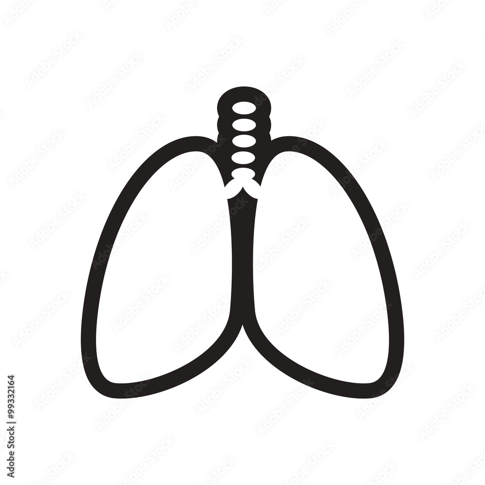 stylish black and white icon human lungs stylish black and white icon human lungs