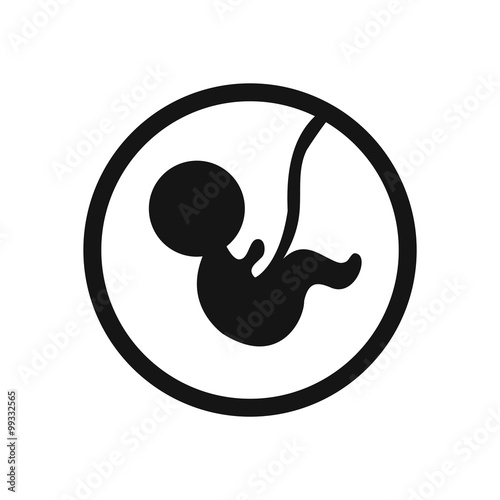 stylish black and white icon child in the womb