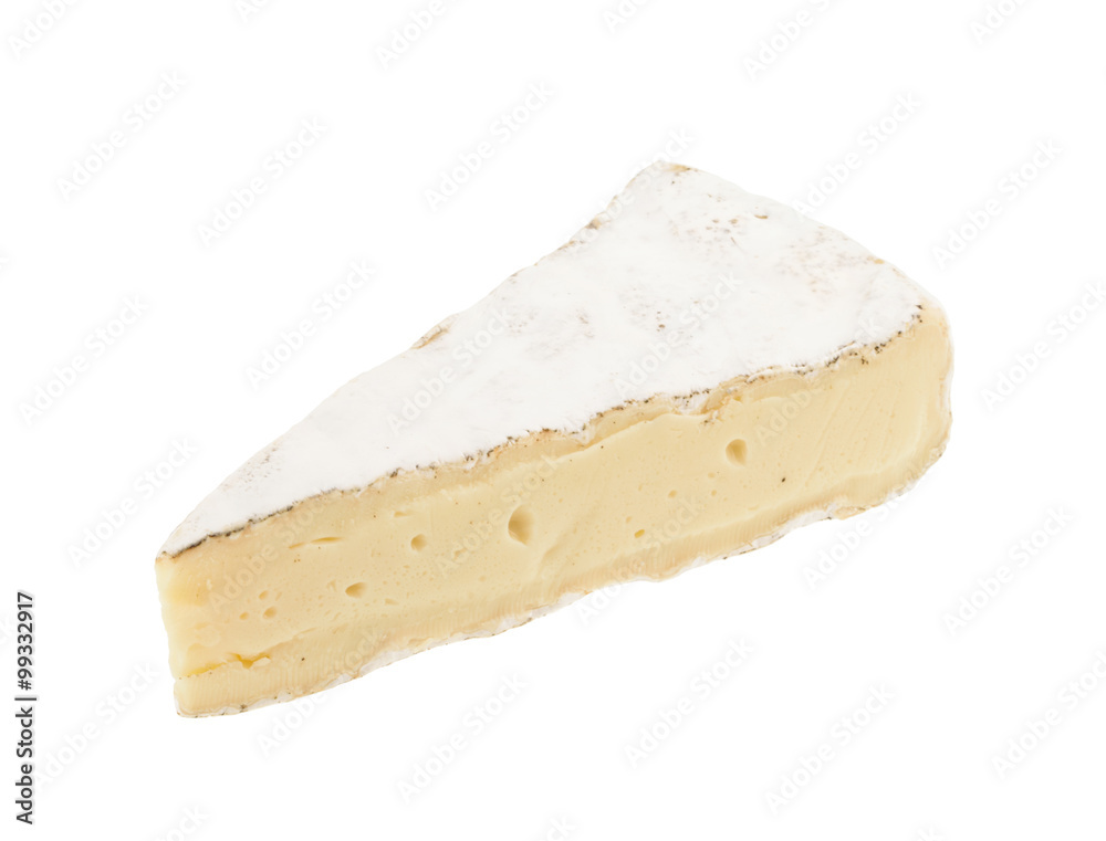 Brie cheese isolated on a white background