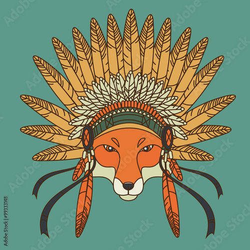 Indian fox. Vector illustration