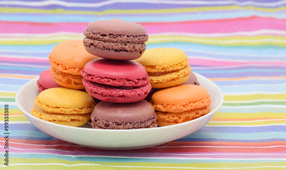 Macaroons on the plate
