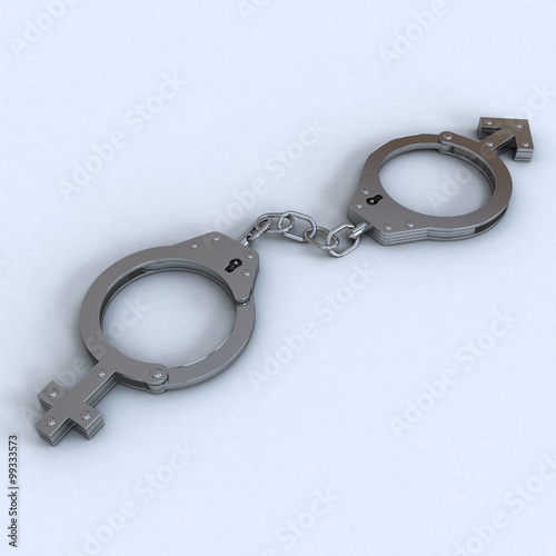 handcuffs with gender signs